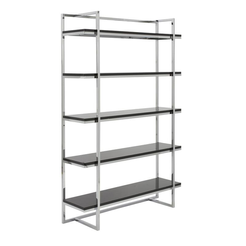 Gilbert 5 Shelving Unit in Black with Chrome Frame - Image 2