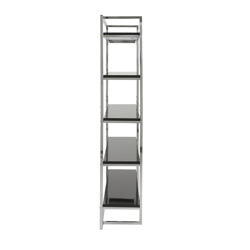 Gilbert 5 Shelving Unit in Black with Chrome Frame - Image 3