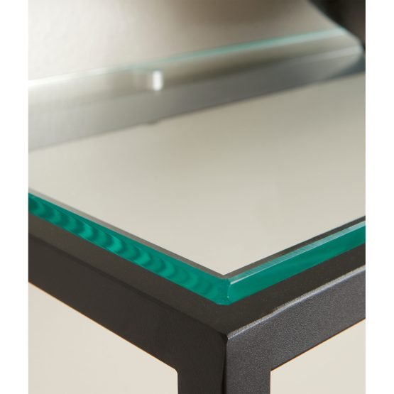 Sandor Console Table with Clear Tempered Glass Top and Black Frame - Image 6