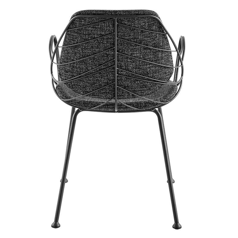 Linnea Armchair In Black Fabric with Matte Black Frame and Legs - Image 5