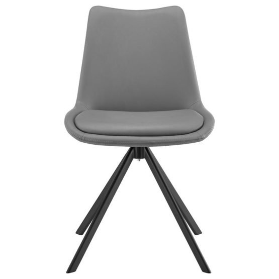 Vind Swivel Side Chair in Gray with Black Legs