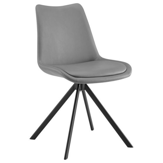 Vind Swivel Side Chair in Gray with Black Legs - Image 2