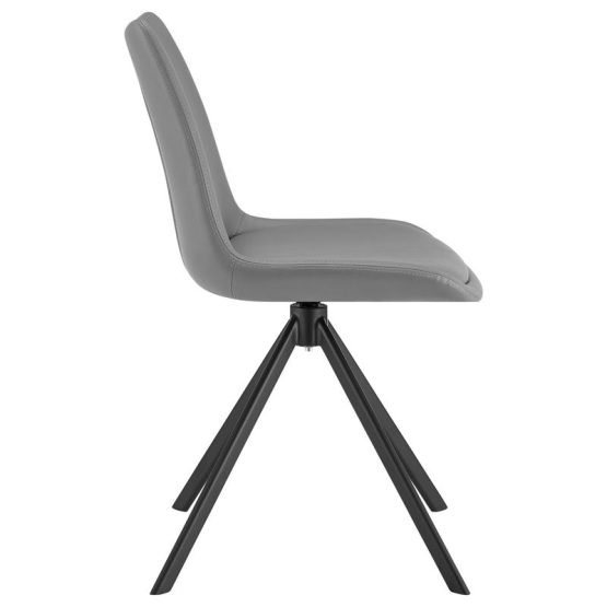 Vind Swivel Side Chair in Gray with Black Legs - Image 3
