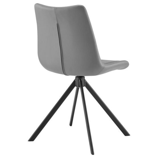 Vind Swivel Side Chair in Gray with Black Legs - Image 4