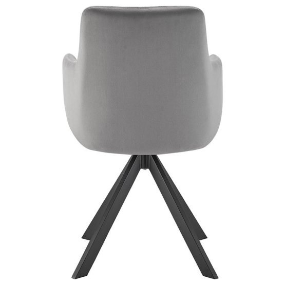 Vigo Swivel Side Chair in Gray Velvet with Black Steel Legs - Image 5