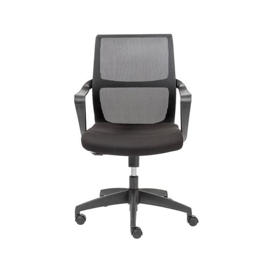 Airi Office Chair in Black Mesh and Fabric with Black Frame