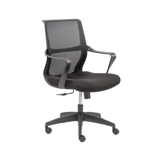 Airi Office Chair in Black Mesh and Fabric with Black Frame - Image 2