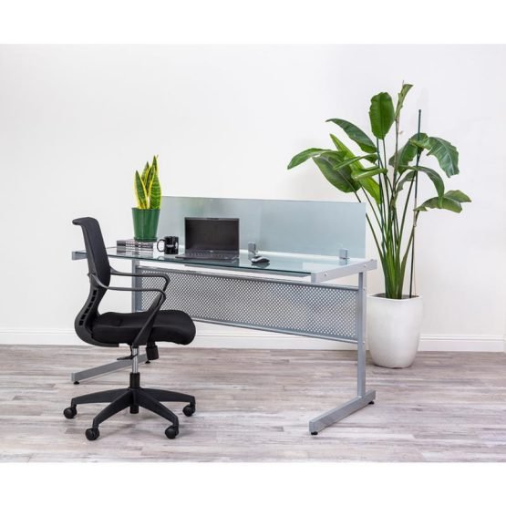 Airi Office Chair in Black Mesh and Fabric with Black Frame - Image 10