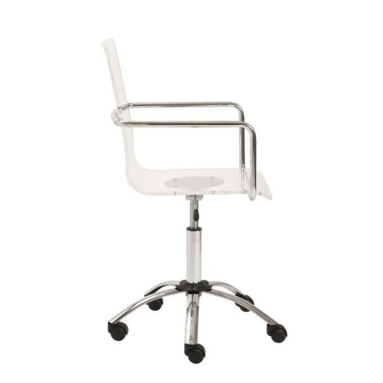 Chloe Office Chair in Clear with Chromed Steel Base - Image 3
