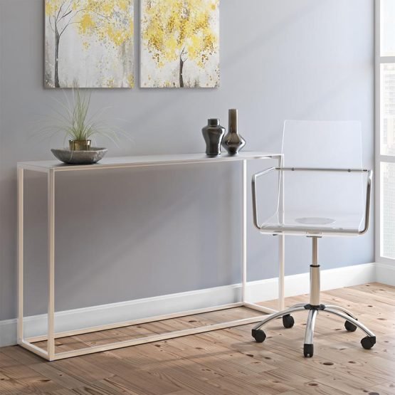 Chloe Office Chair in Clear with Chromed Steel Base - Image 5