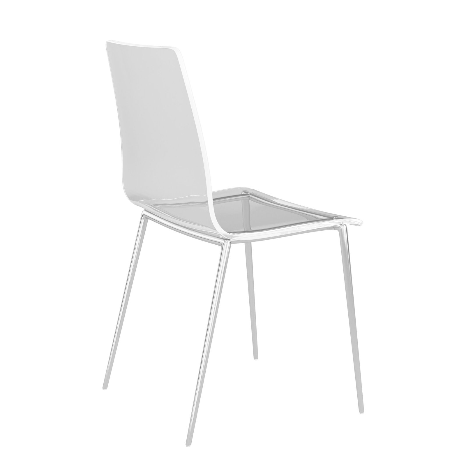 Cilla Side Chair in Clear with Brushed Nickel Legs - Image 4