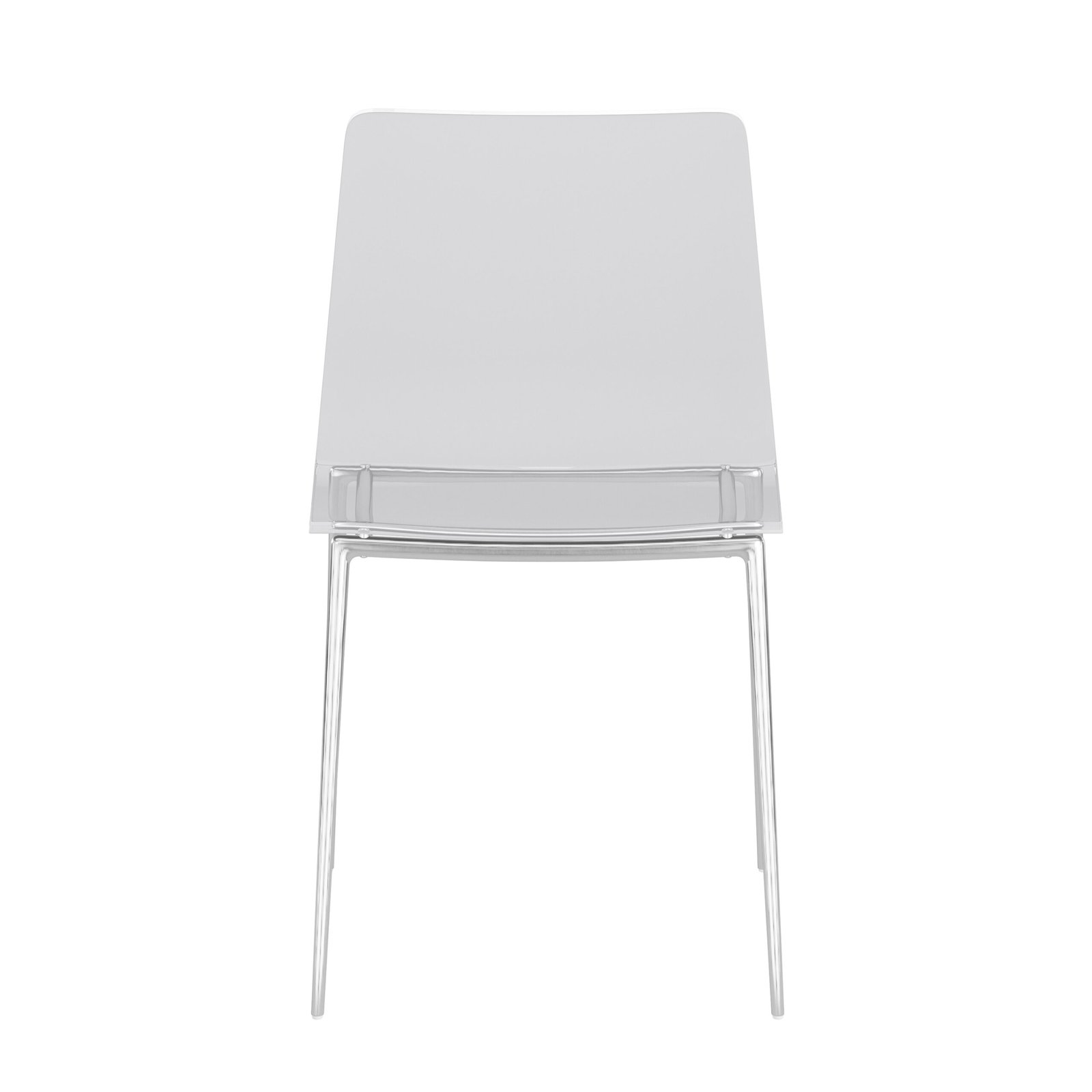 Cilla Side Chair in Clear with Brushed Nickel Legs - Image 5
