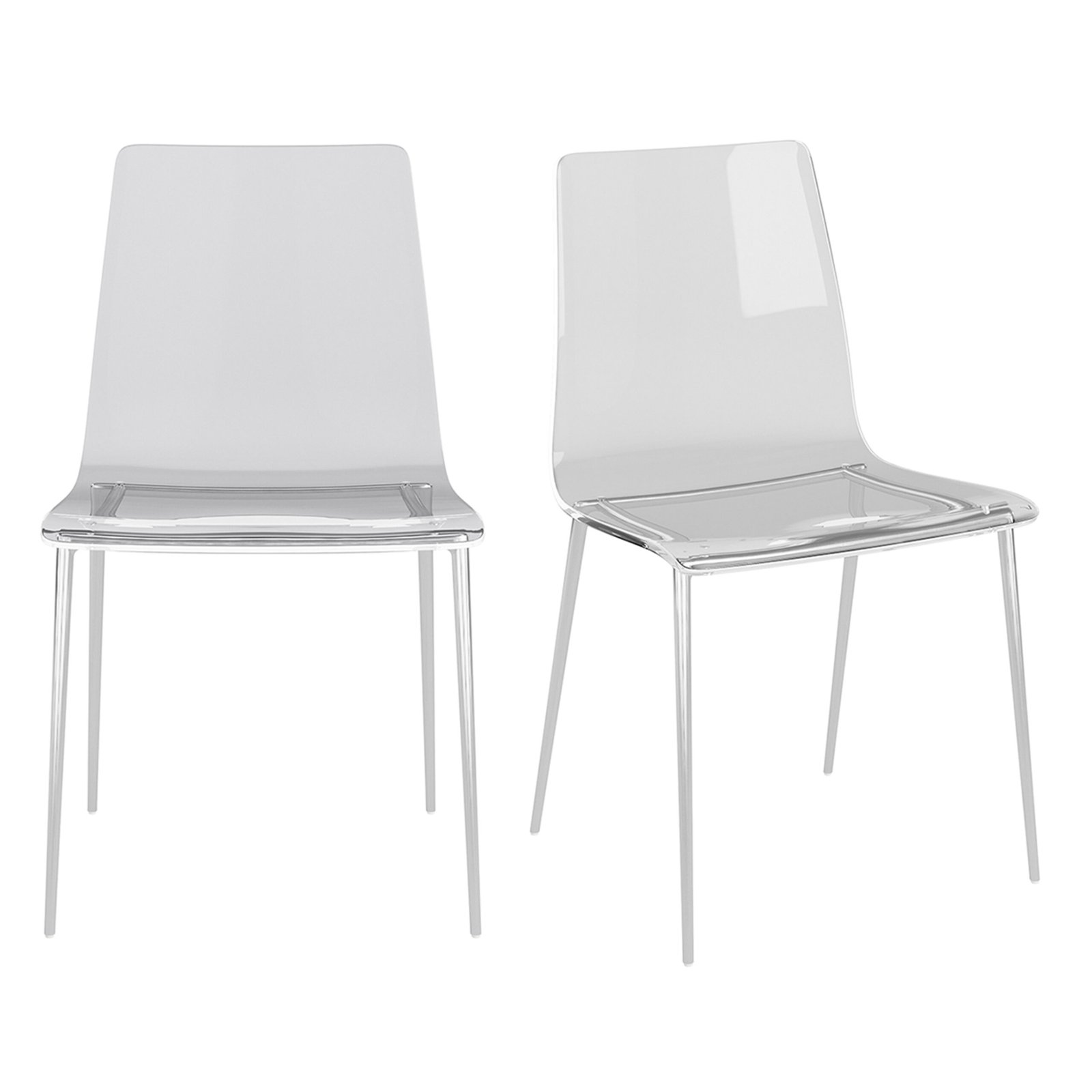 Cilla Side Chair in Clear with Brushed Nickel Legs - Image 6