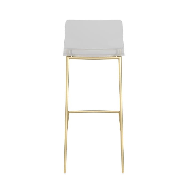 Cilla Bar Stool in Clear with Matte Brushed Gold Legs - Image 5