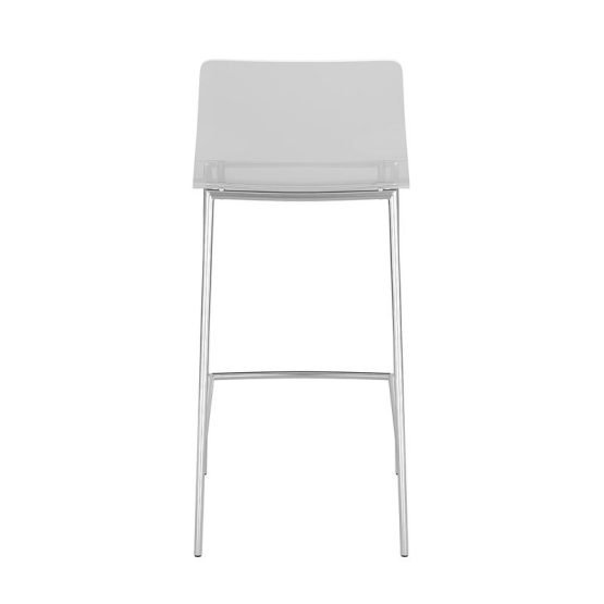 Cilla Counter Stool in Clear with Brushed Nickel Legs - Image 5