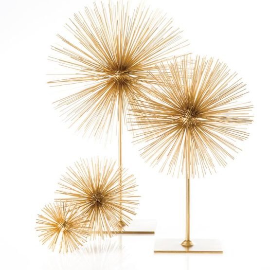 Spike Decor Sphere 7 Inch Ball - Gold - Image 2
