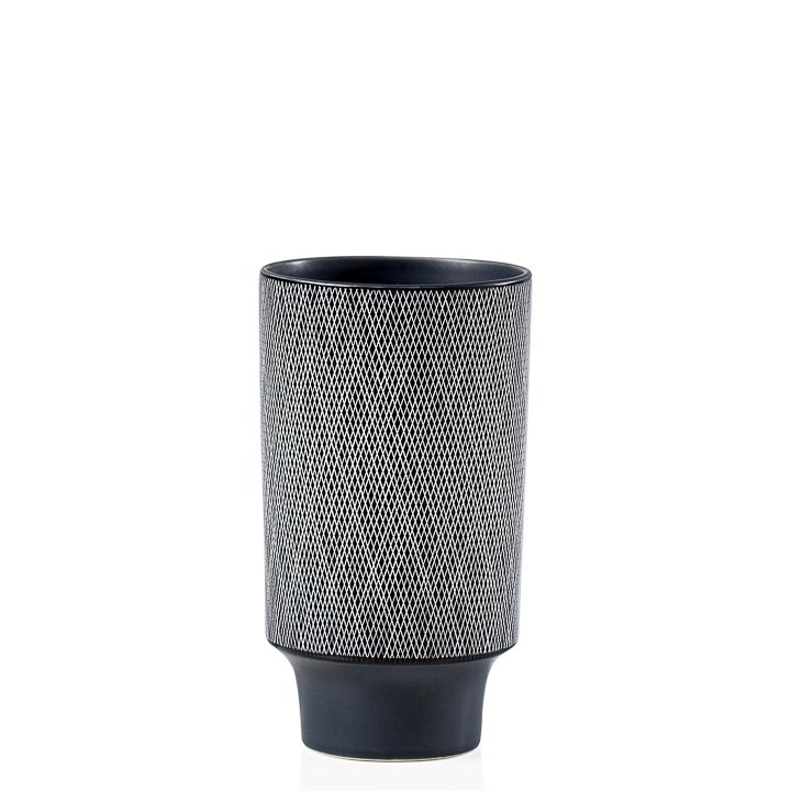 Bergen Weave Matte Grey Ceramic 9.5h" Taper Vase