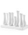 Multi Tube Rectangle White Ceramic Urn Vase