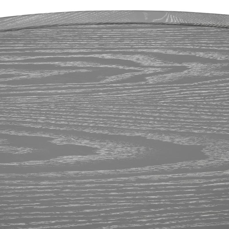 Niklaus Oval Coffee Table in Gray with Black Base - Image 4