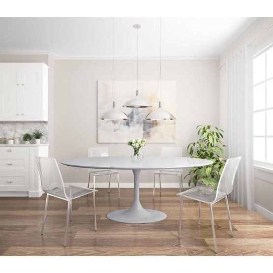 Astrid Oval Table in White - Image 4