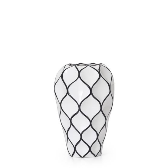 Abstract Lattice Outline 10.5 Inch Tall Ceramic Vase - Image 2
