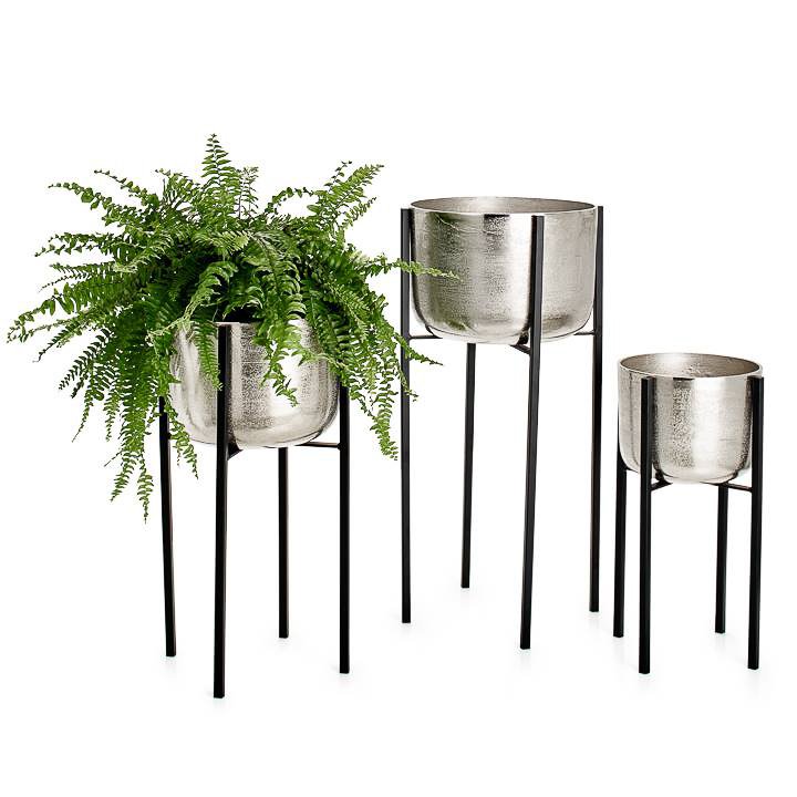 Basin Aluminum 3 Piece Standing Planter Set