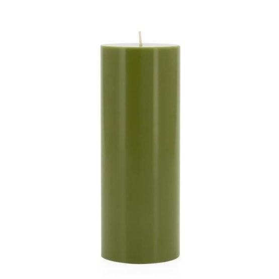Prime Palm Wax Pillar Candle 3x8 - Fern Green