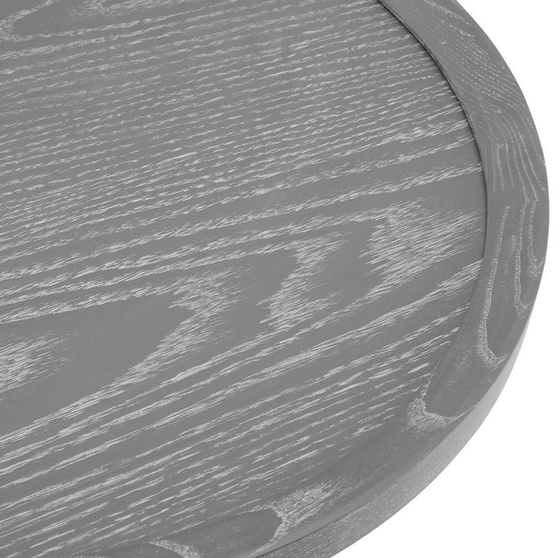 Niklaus Round Side Table in Gray with Black Base - Image 5