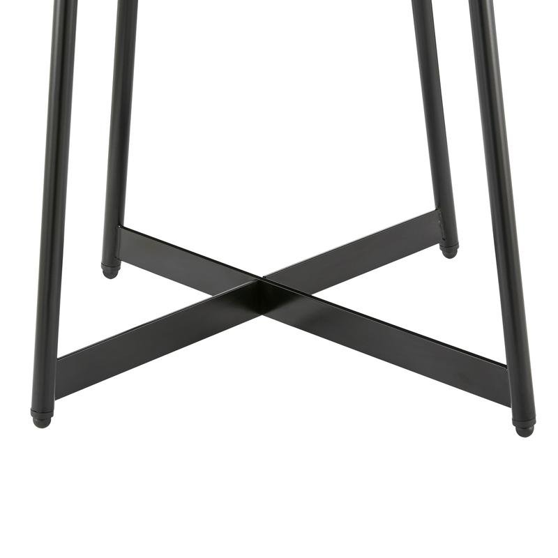 Niklaus Round Side Table in Gray with Black Base - Image 6