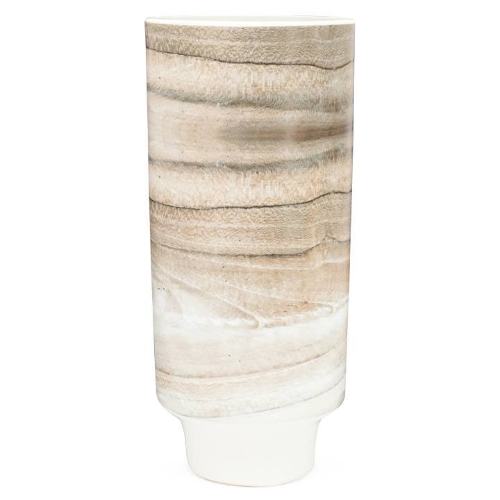 Bergen Bark 14h" Ceramic Taper Vase