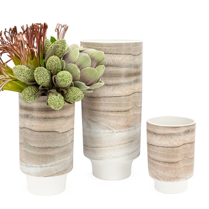 Bergen Bark 14h" Ceramic Taper Vase - Image 2