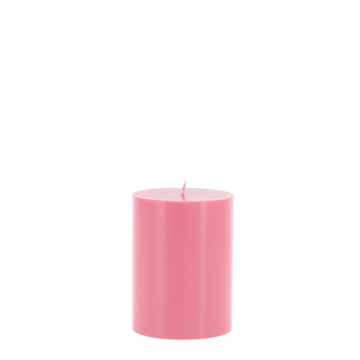 Prime Palm Wax Pillar Candle 3x4 - Pink