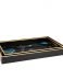 Savoy Gold Trim Rectangle Trays Set of Two - Agate
