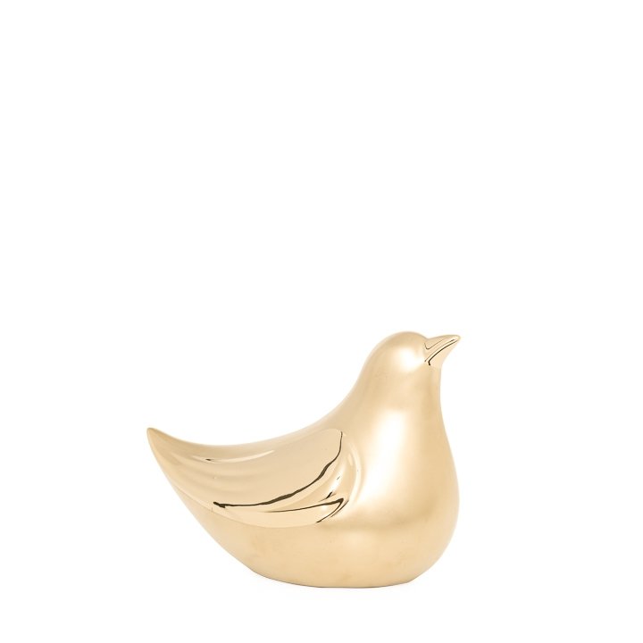 Gloss Wing Gold Ceramic Bird Decor Sculpture