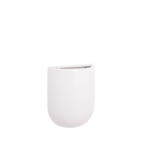 Centra Ceramic 6 x 3 x 7.5h Inch Wall Vase Planter - Tall White