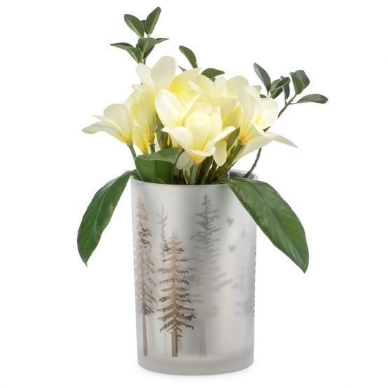 Woodland Pine Etched Mirror 4.5x7 Inch Glass Hurricane Vase - Image 3