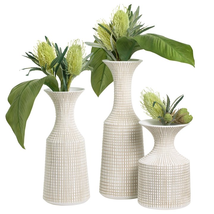 Capstan 13.5h" Tapered Resin Flared Neck Vase - White - Image 3