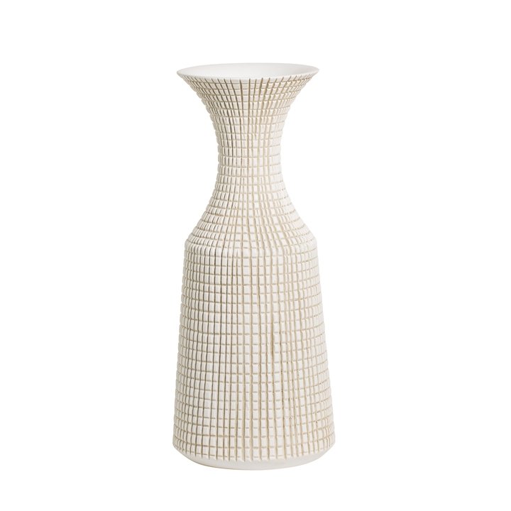 Capstan 18.5h" Tapered Resin Flared Neck Vase - White