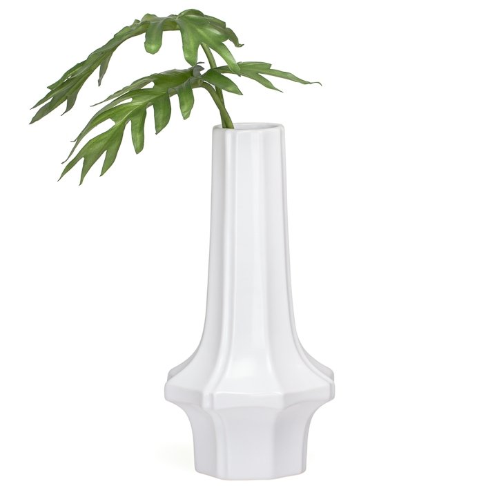 Sonnet 14.5h" Ceramic Vase - White - Image 2