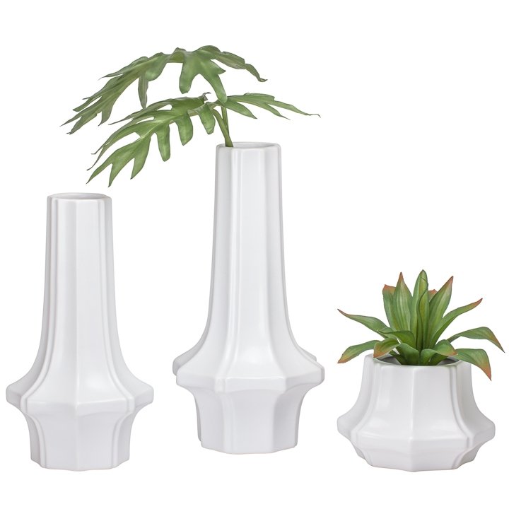 Sonnet 14.5h" Ceramic Vase - White - Image 3