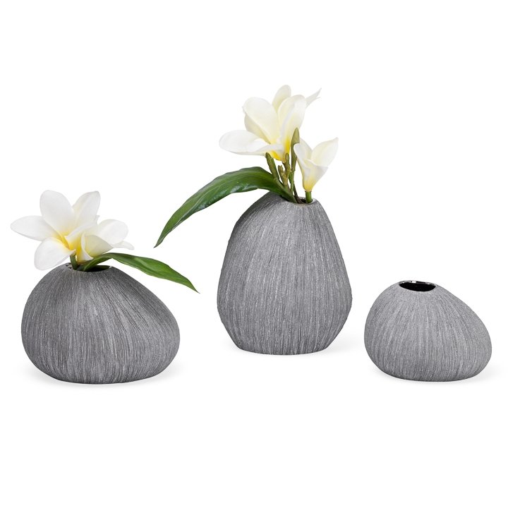 Granite Finish 3 Piece Assorted Ceramic Mini Bud Vase Set - Image 3