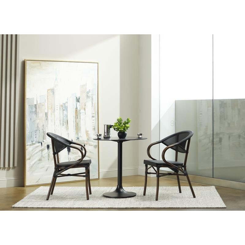 Jannie Bistro Table in Black with Black Column and Base - Image 7