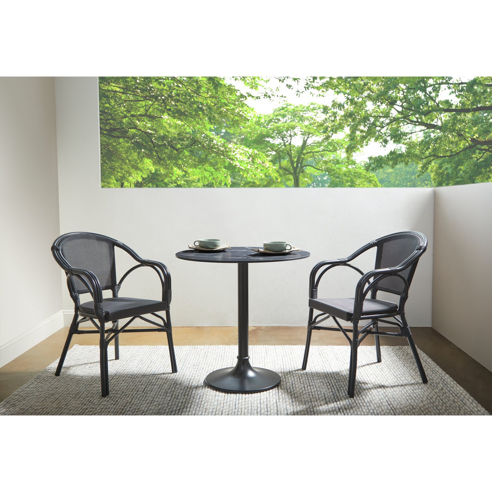Jannie Bistro Table in Black with Black Column and Base - Image 8