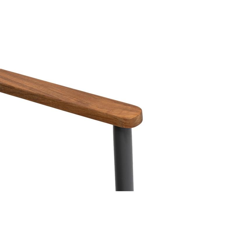 Skog Armchair in Black Rope Back Taupe Fabric Seat with Anthracite Frame - Image 7