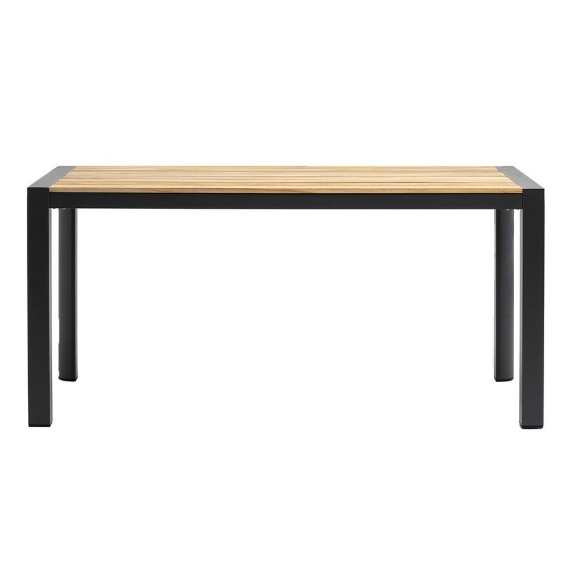 Skog Dining Table in Natural Teak with Anthracite Legs