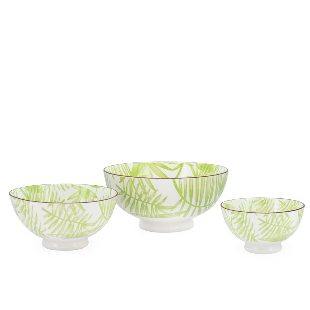 Kiri Porcelain 8 oz 4.5" Diameter Bowl - Palm Leaf - Image 2