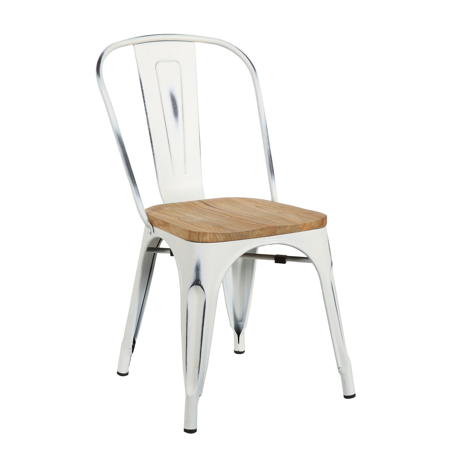 Danne Stacking Side Chair in Antique White with Natural Seat - Image 3