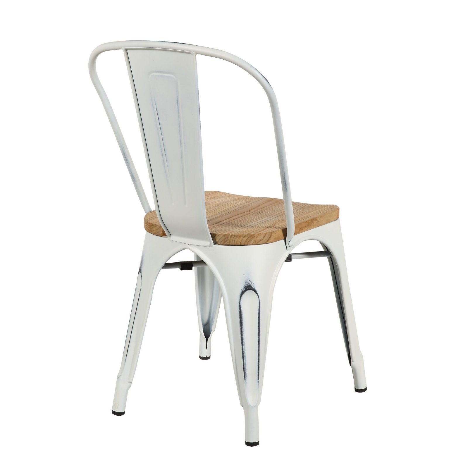 Danne Stacking Side Chair in Antique White with Natural Seat - Image 5