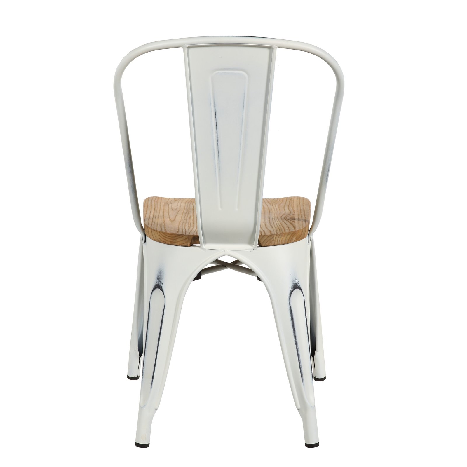 Danne Stacking Side Chair in Antique White with Natural Seat - Image 6