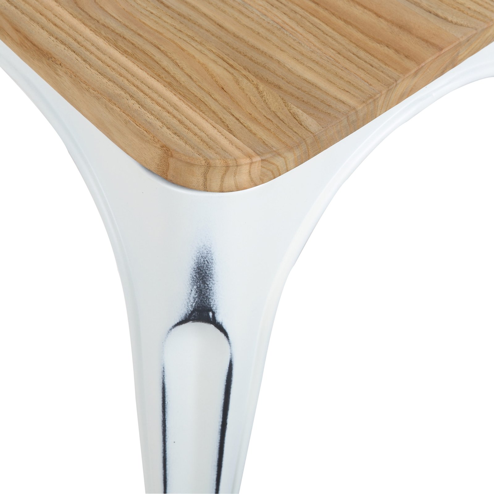 Danne Stacking Side Chair in Antique White with Natural Seat - Image 7